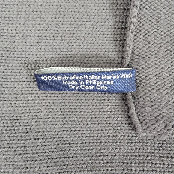 Ann Taylor 100% Extra Fine Merino Wool Colorblock Large Scarf Shawl Wrap - Picture 6 of 6